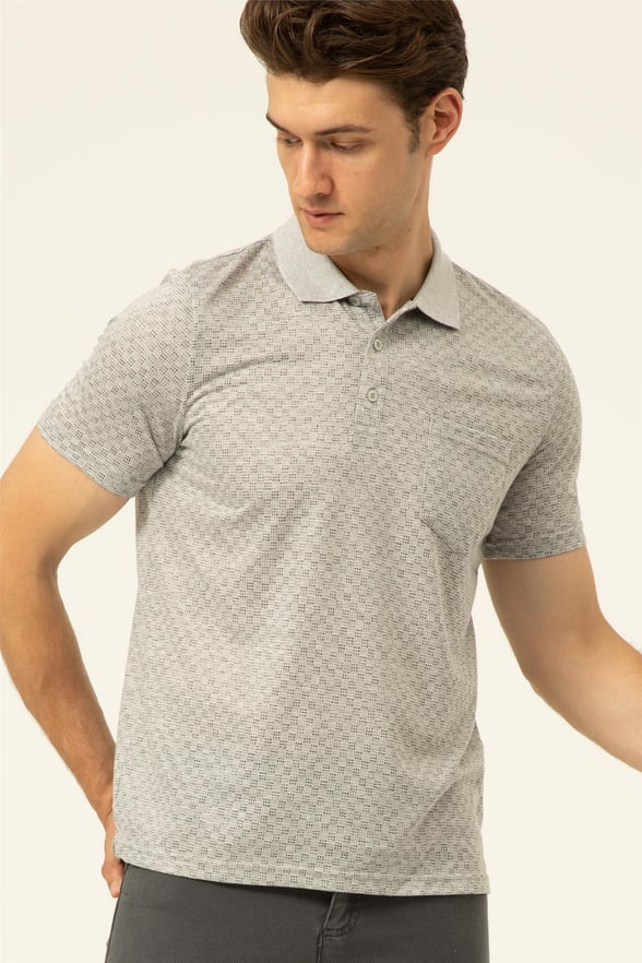 Taş  Regular Armürlü Polo Yaka  Tişört