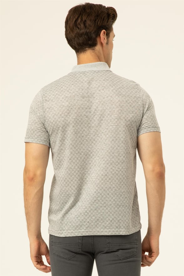 Taş  Regular Armürlü Polo Yaka  Tişört