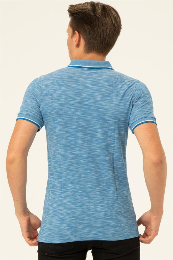 TURKUAZ Slim Armürlü Polo Yaka  Tişört