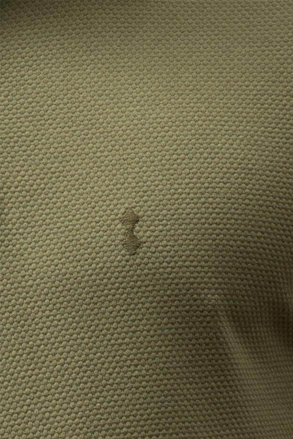 YEŞİL HAKİ 2 Slim Armürlü Polo Yaka  Tişört