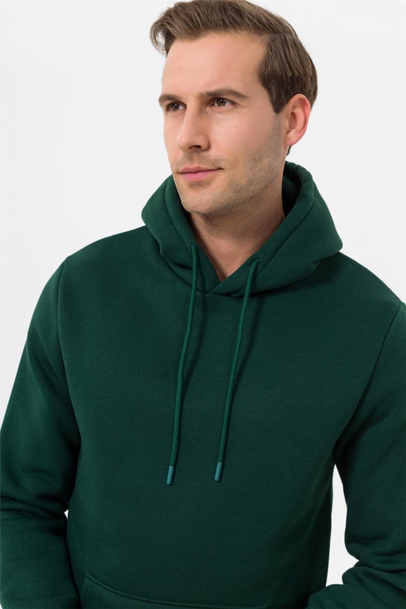 YEŞİL HAKİ 4 Regular Düz Kapişonlu Yaka  Sweatshirt