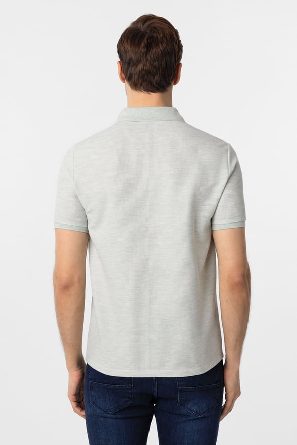 Yeşil Slim Fit Armürlü Polo Yaka Tişört