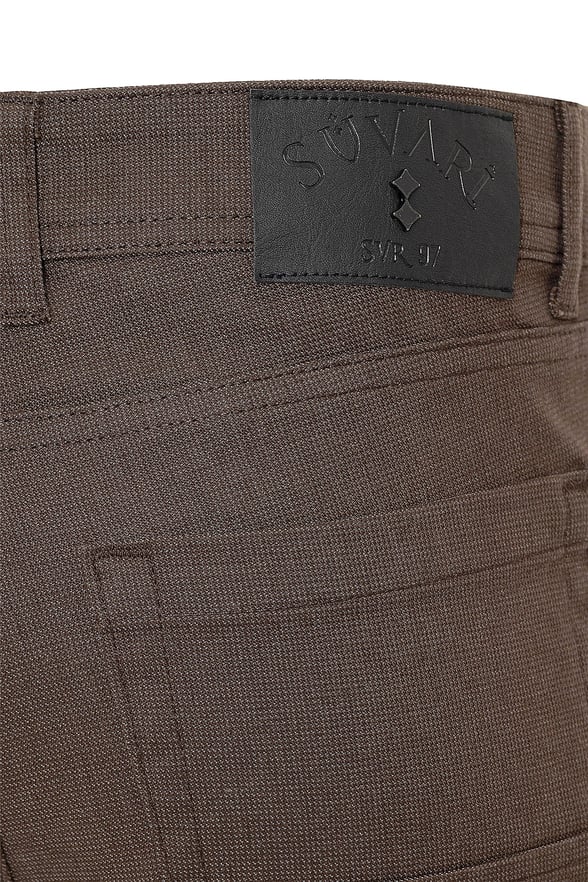 Açık Kahve Slim 5 Cep Kalıp Armürlü   Pantolon