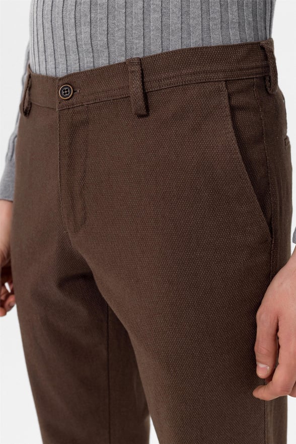 Açık Kahve Slim Armürlü   Pantolon
