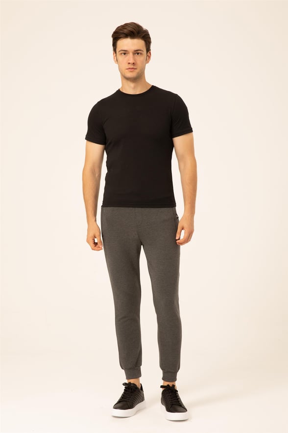 Antrasit Regular Armürlü   Jogger Pantolon
