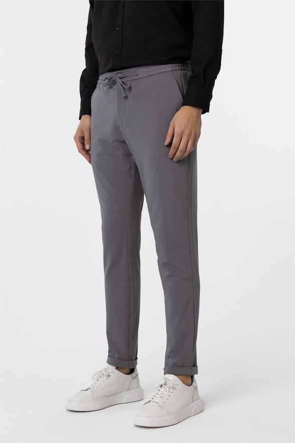Antrasit Slim Düz Jogger Pantolon