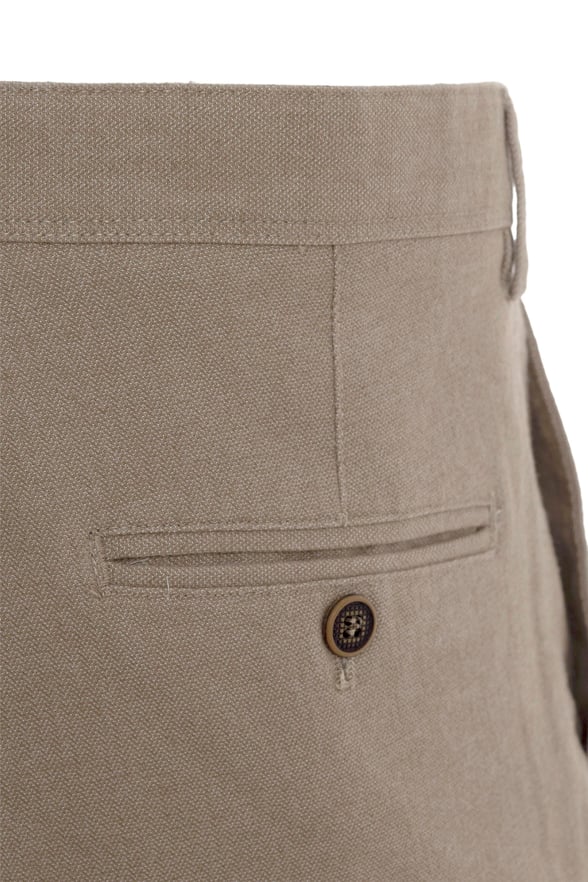 Bej Regular Armürlü   Pantolon