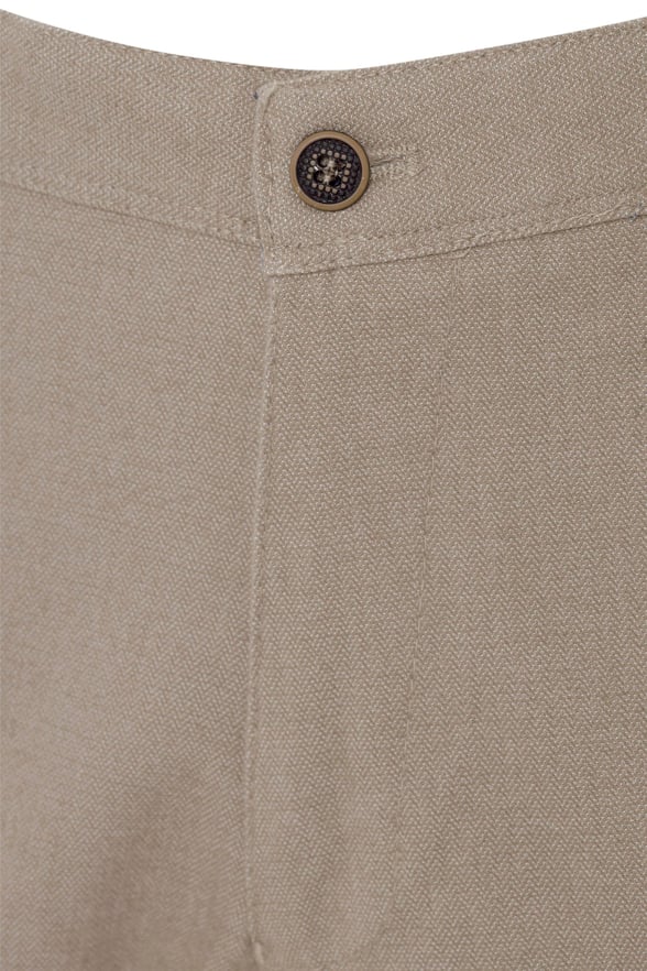 Bej Regular Armürlü   Pantolon