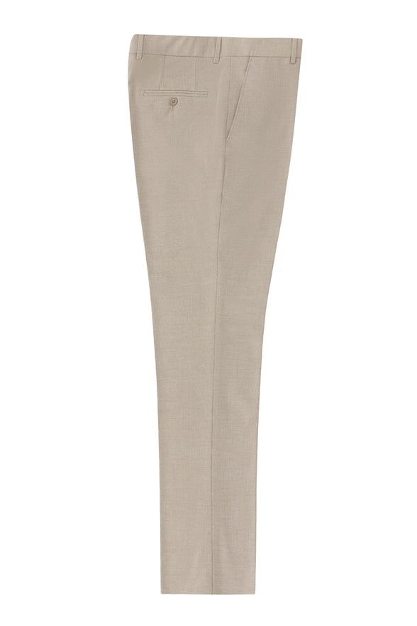 Bej Regular Armürlü Pantolon