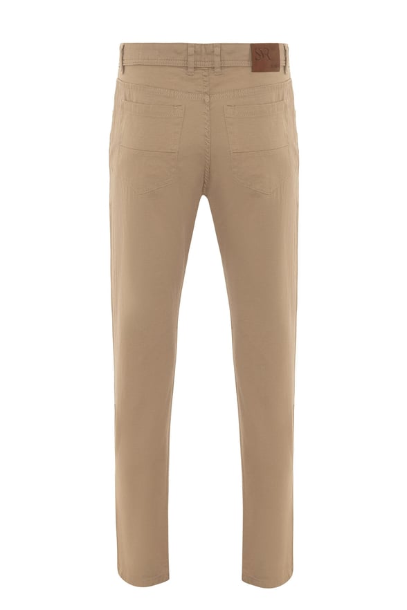 Bej Regular Armürlü Pantolon