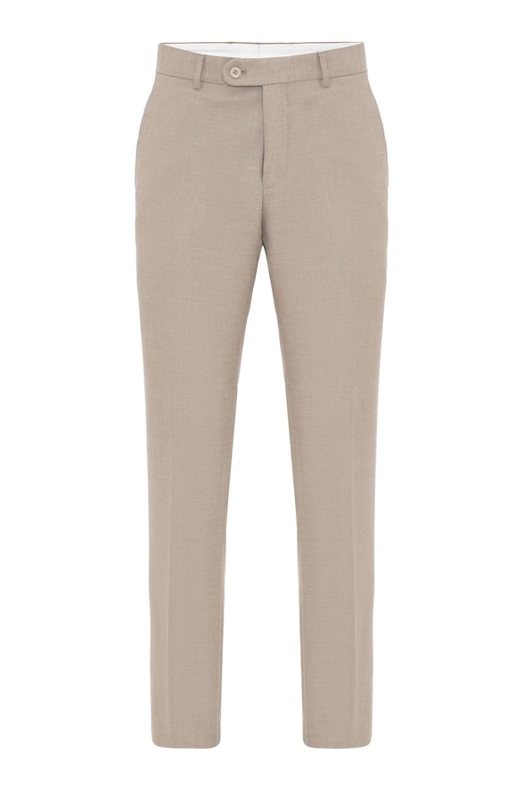 Bej Regular Desenli Pantolon