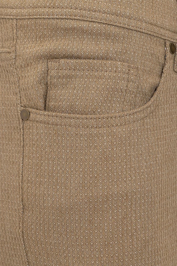 Bej Slim 5 Cep Kalıp Armürlü   Pantolon