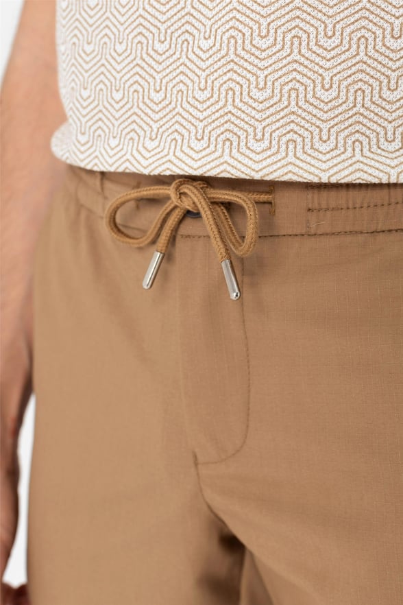 Bej Slim Armürlü   Jogger Pantolon