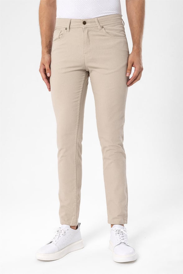 Bej Slim Armürlü   Pantolon