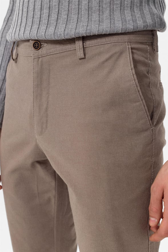 Bej Slim Armürlü   Pantolon