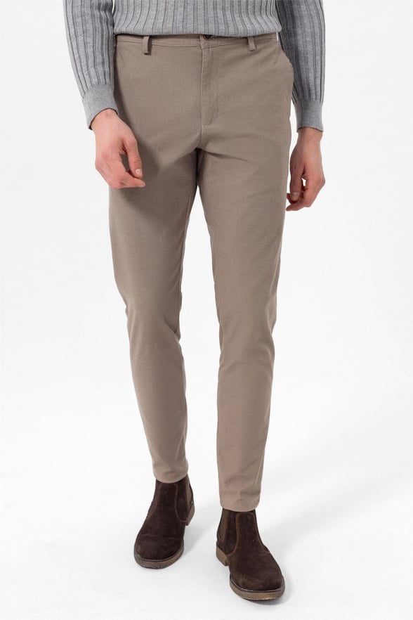 Bej Slim Armürlü   Pantolon