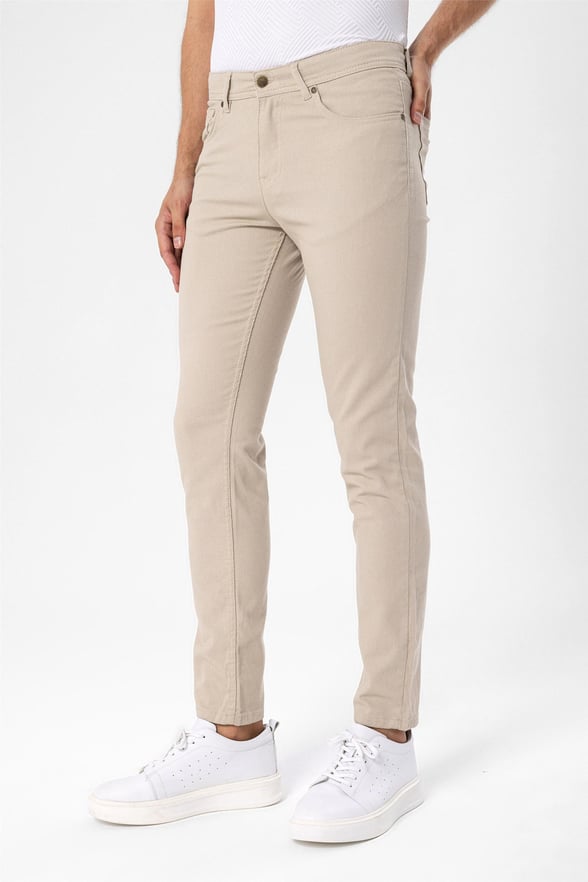 Bej Slim Armürlü   Pantolon