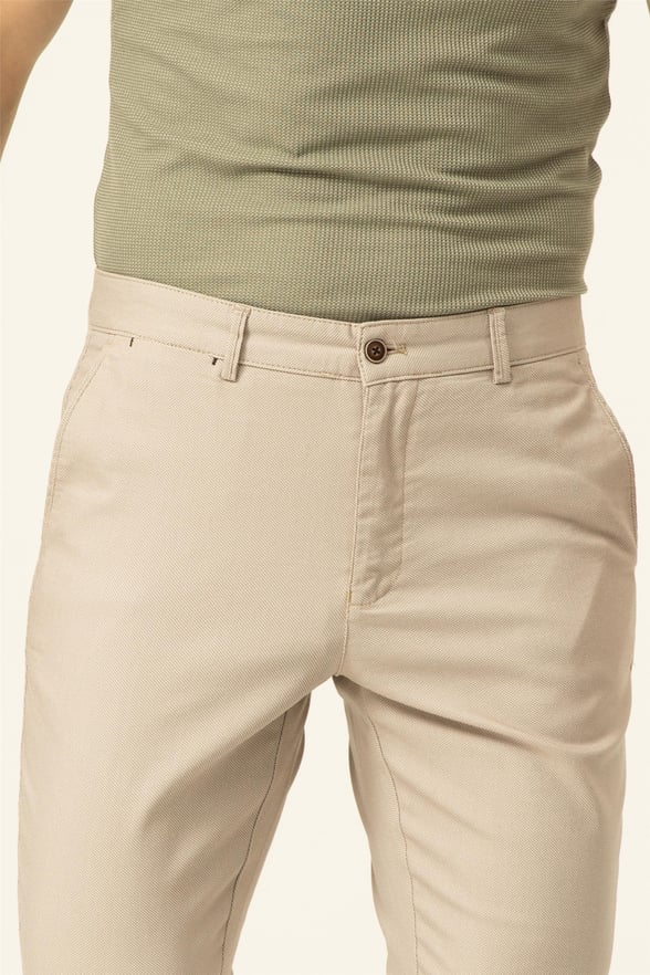 Bej Slim Armürlü   Pantolon