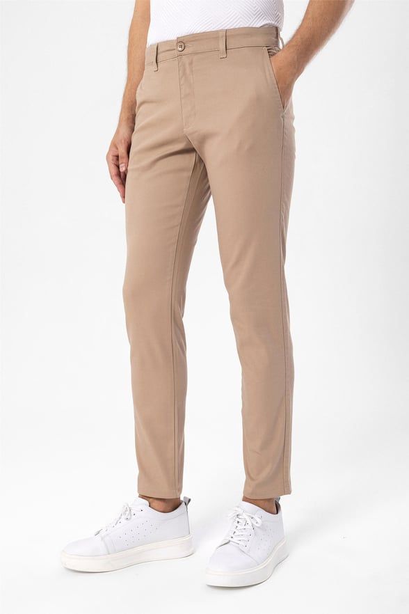 Bej Slim Armürlü   Pantolon