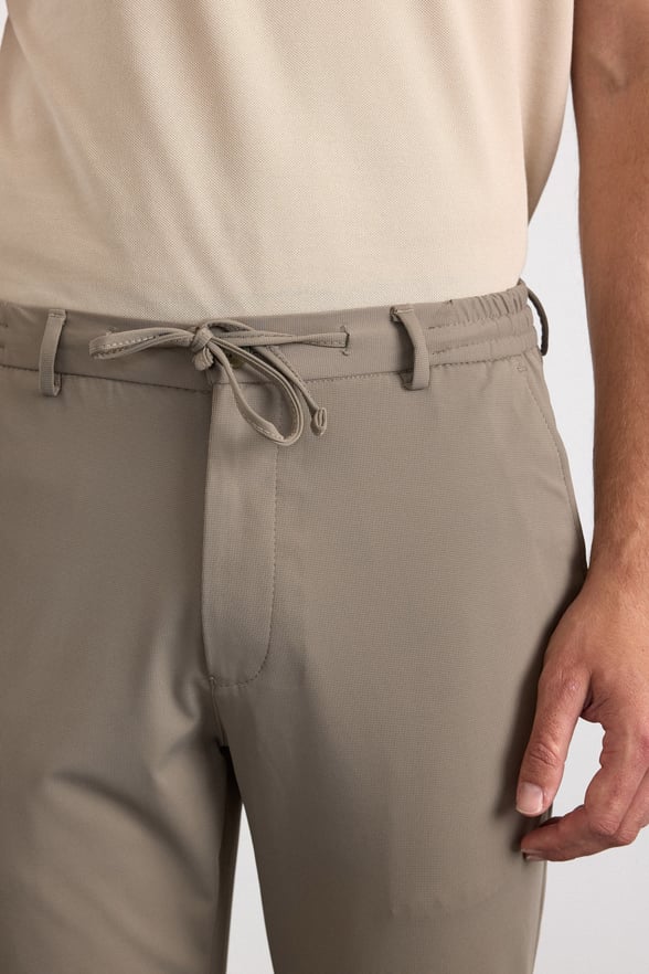 Bej Slim Düz Jogger Pantolon