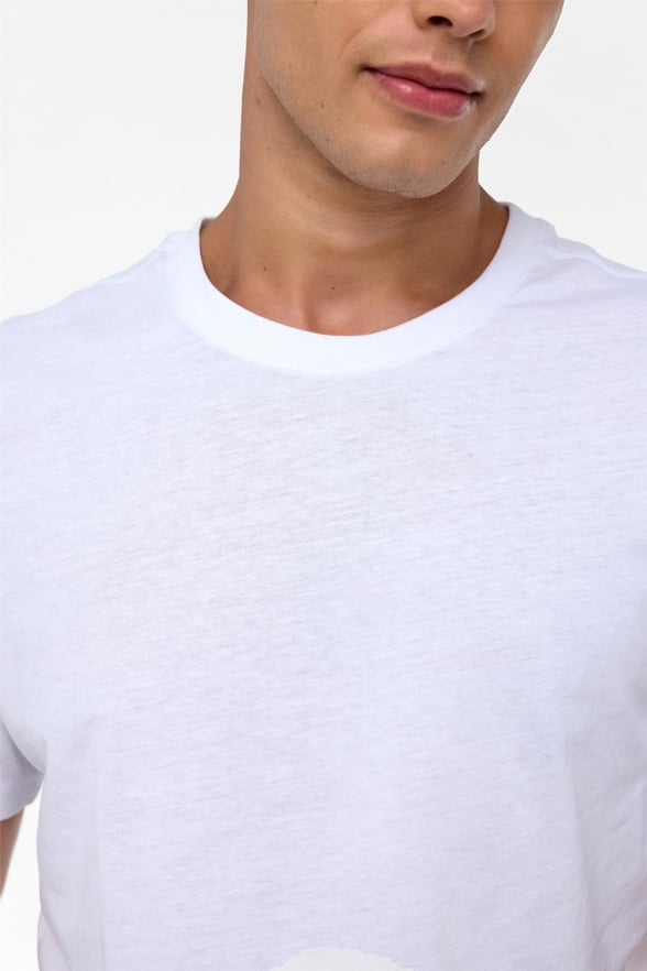 Beyaz Regular Düz Polo Yaka Tişört