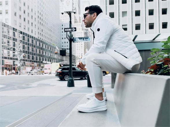 Beyaz Slim Düz Jogger Pantolon