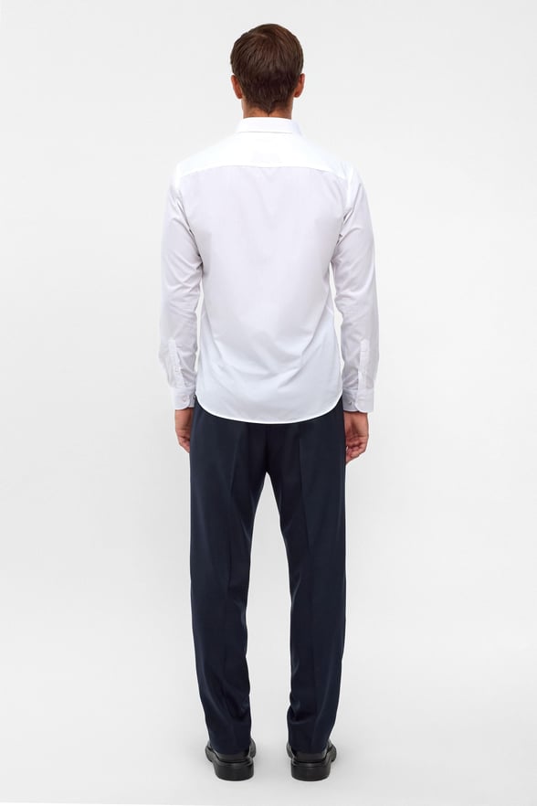 Beyaz Slim Fit Düz Klasik Yaka Gömlek