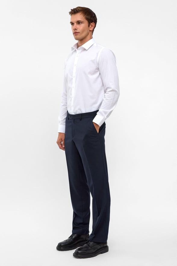 Beyaz Slim Fit Düz Klasik Yaka Gömlek