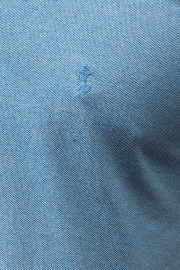 Buz Mavi Slim Armürlü Polo Yaka  Tişört