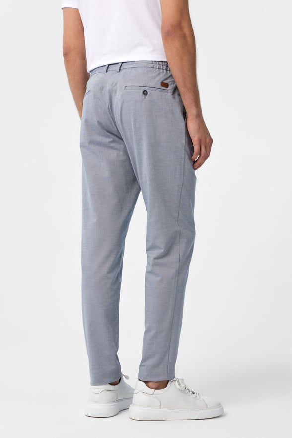 Buz Mavi Slim Fit Armürlü Jogger Pantolon