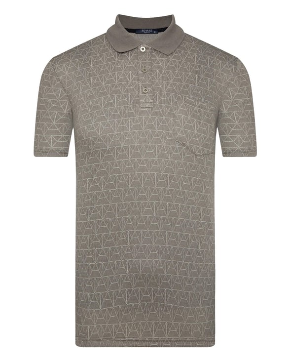 Ekru Regular Armürlü Polo Yaka  Tişört