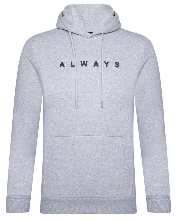Gri Regular Baskılı Kapişonlu Yaka  Sweatshirt