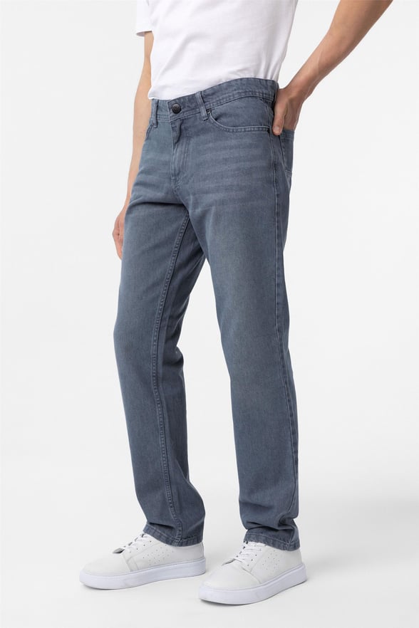 Gri Regular Denim Pantolon