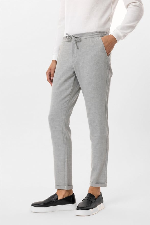 Gri Slim Armürlü Jogger Pantolon