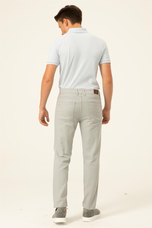 Gri Slim Armürlü   Pantolon