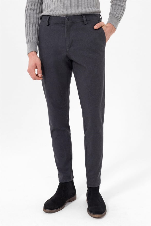 Gri Slim Armürlü   Pantolon