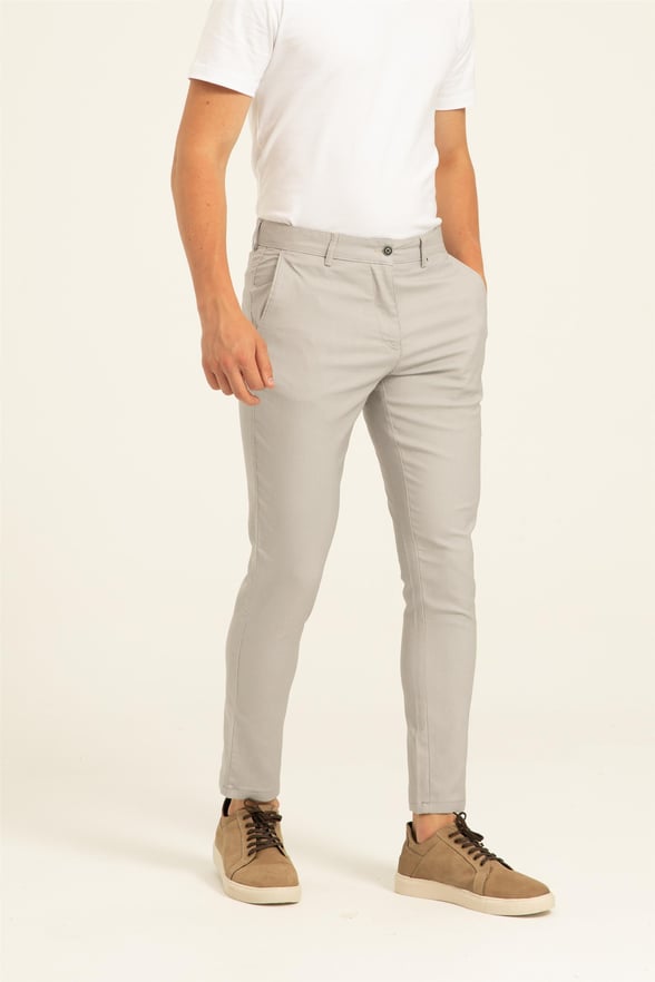 Gri Slim Armürlü   Pantolon