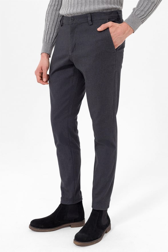 Gri Slim Armürlü   Pantolon