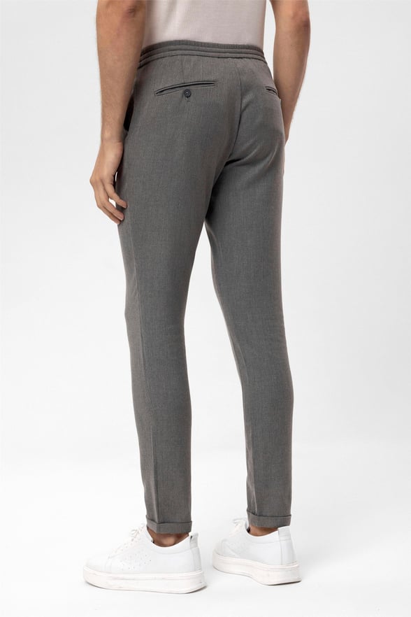 Gri Slim Desenli   Jogger Pantolon
