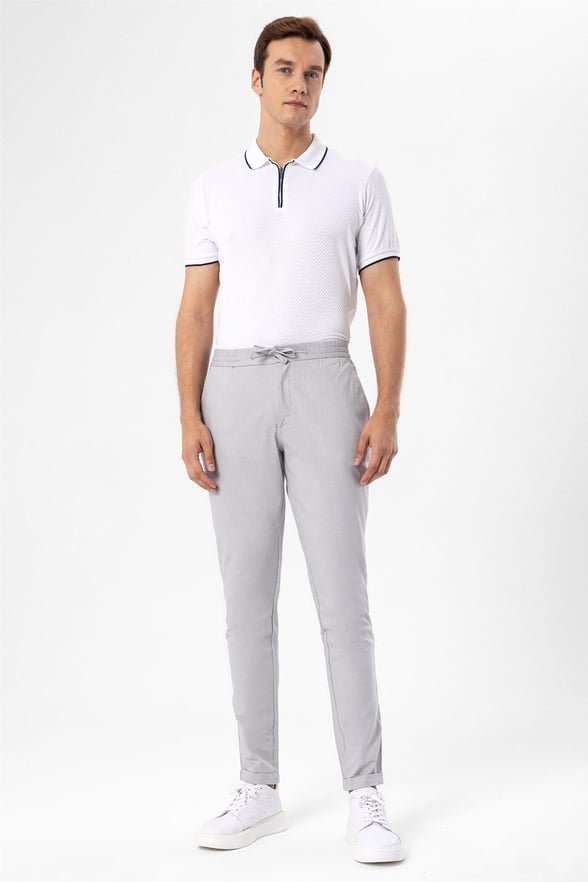 Gri Slim Düz   Jogger Pantolon