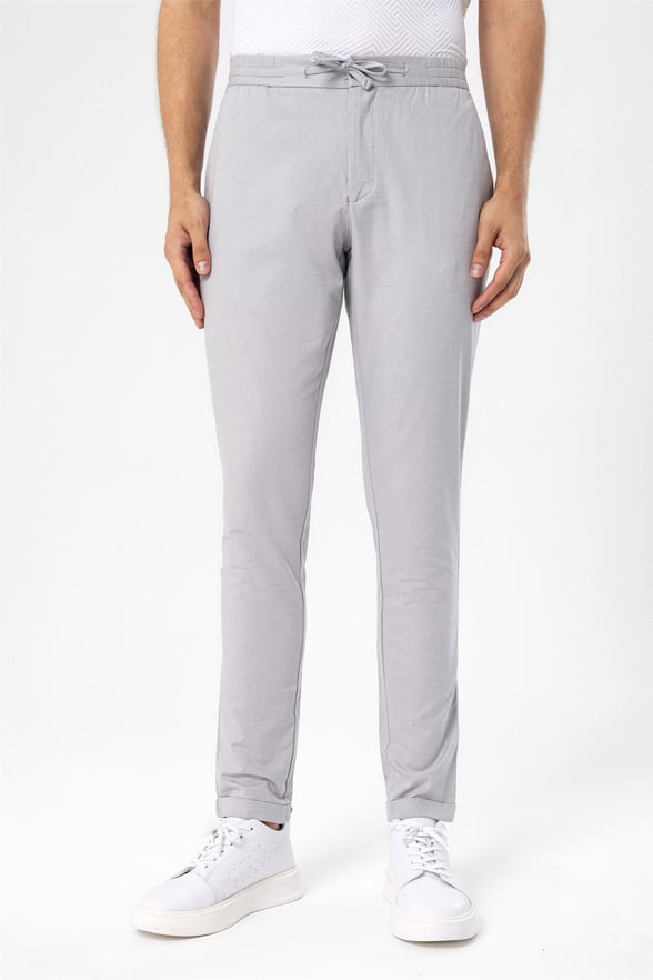 Gri Slim Düz   Jogger Pantolon