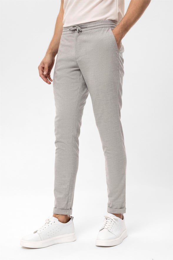 Gri Slim Düz   Jogger Pantolon