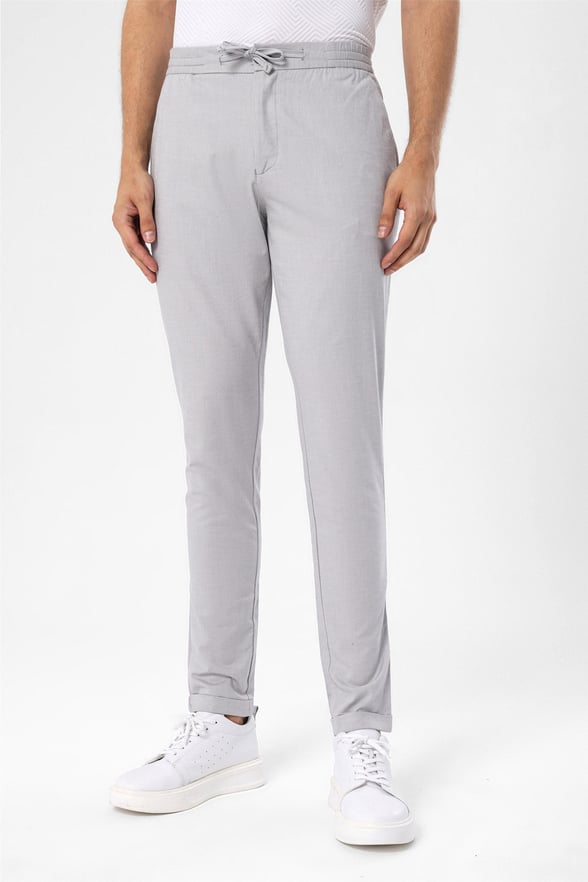 Gri Slim Düz   Jogger Pantolon