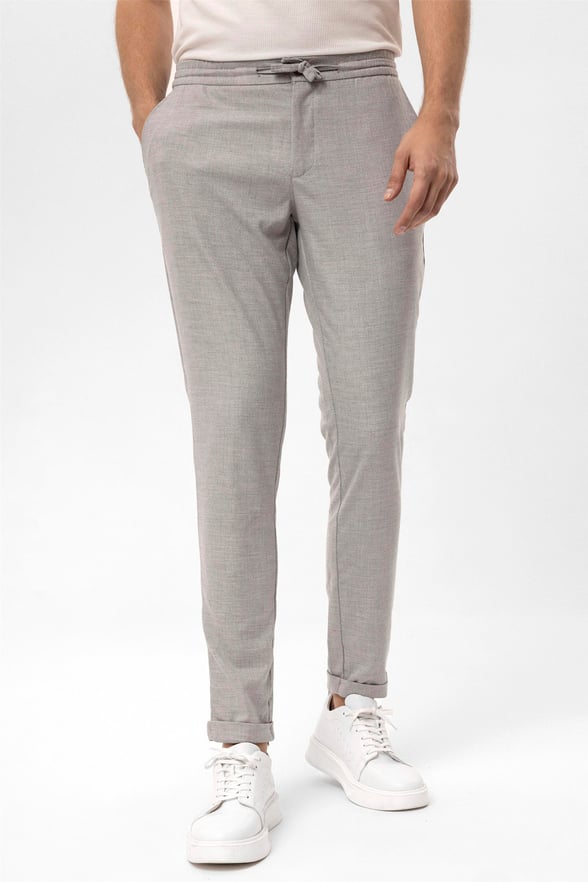 Gri Slim Düz   Jogger Pantolon
