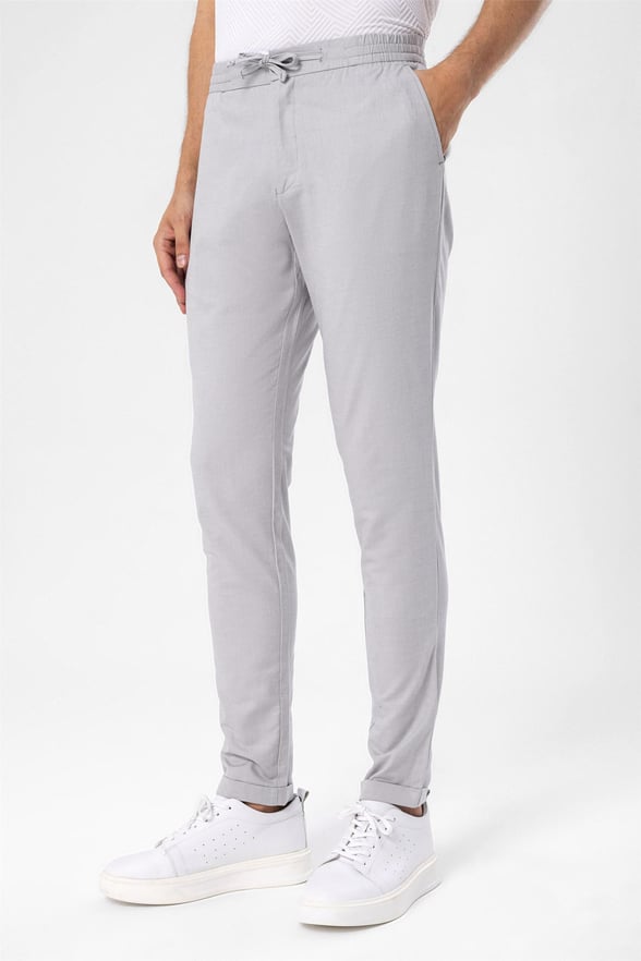 Gri Slim Düz   Jogger Pantolon