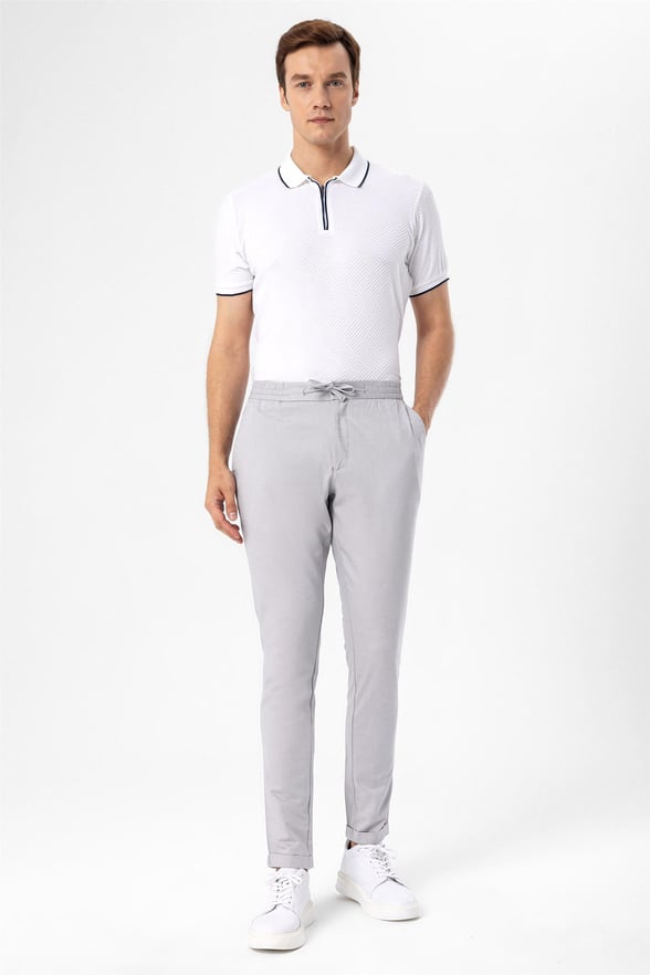 Gri Slim Düz   Jogger Pantolon