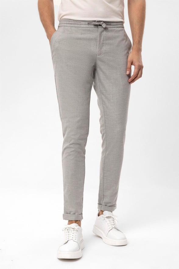 Gri Slim Düz   Jogger Pantolon