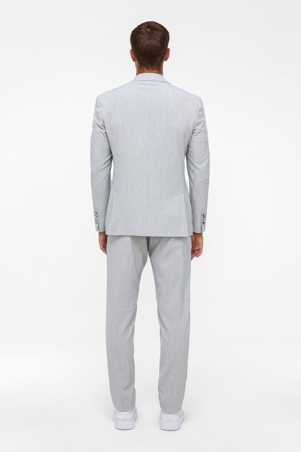 Gri Slim Fit Desenli Mono Yaka 6 Drop Spor Takım Elbise