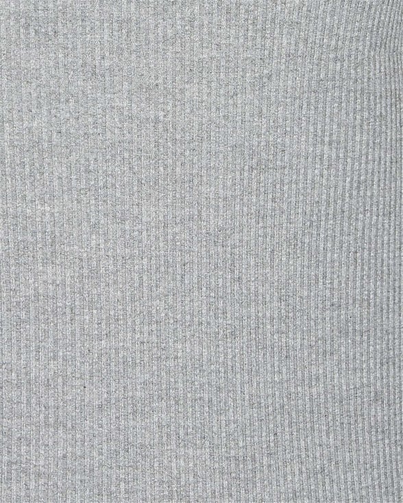 Gri Slim Fitilli O Yaka  Sweatshirt