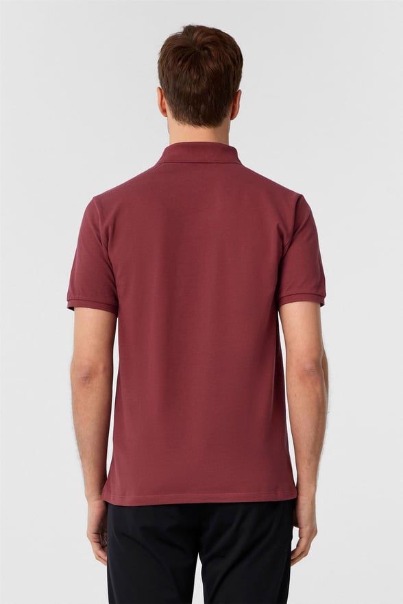Gül Kurusu Slim Armürlü Polo Yaka Tişört